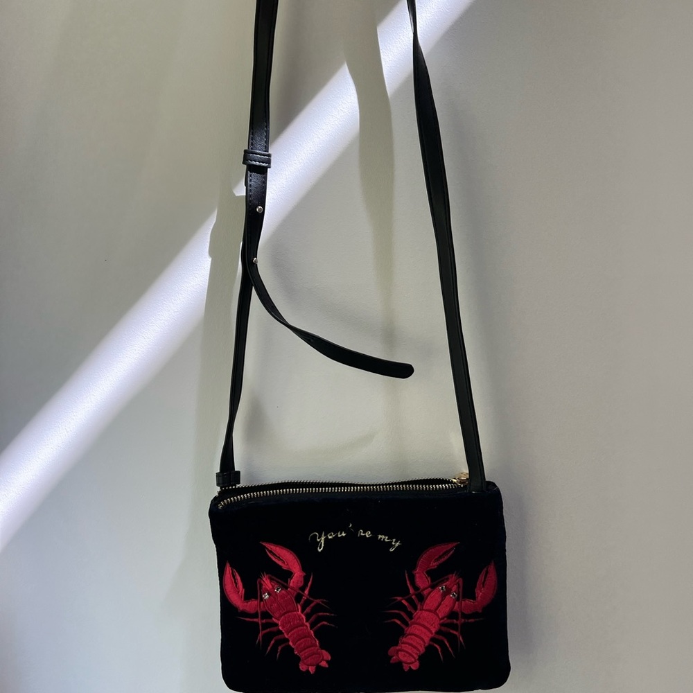 Kurt Geiger “you’re my lobster” Navy Velvet Mini Bag